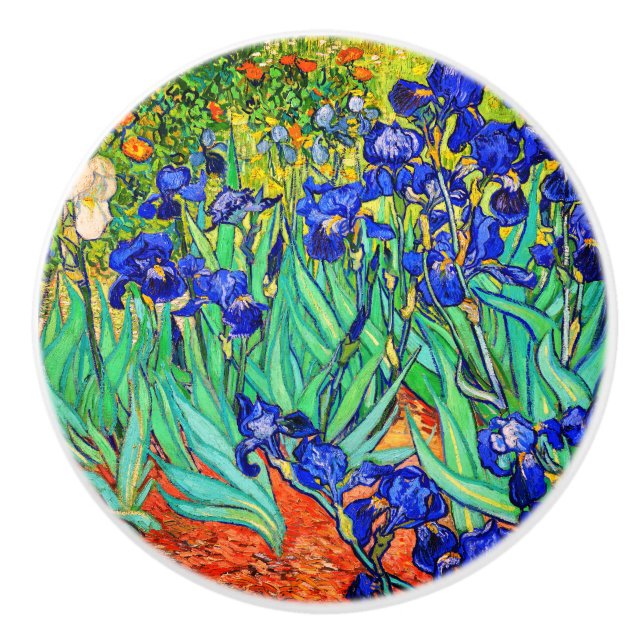 Irises by Vincent Van Gogh Ceramic Knob (Front)