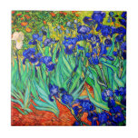 Irises by Vincent Van Gogh Ceramic Tile<br><div class="desc">Vincent Van Gogh Irises . Painted in 1889 it is one of the painting he created in Saint Paul-de-Mausole asylum in Saint-Rémy-de-Provence in France. It is an oil painting. This fine art landscape oil painting depicts a field of iris flower plants. Vincent Van Gogh was a famous artist. He was...</div>
