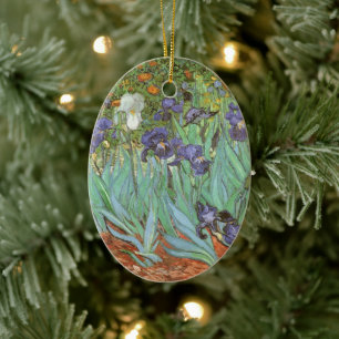 Irises by Vincent van Gogh Ceramic Tree Decoration