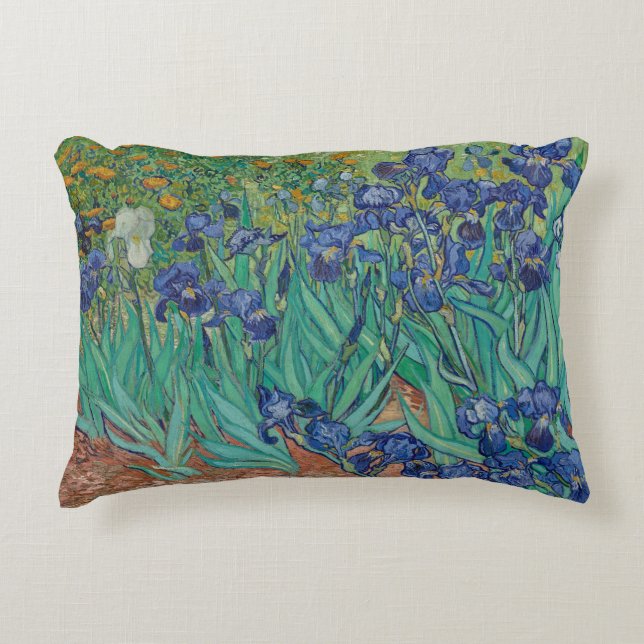 "Irises" by Vincent van Gogh  Decorative Cushion (Front)