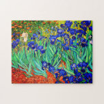 Irises by Vincent Van Gogh Jigsaw Puzzle<br><div class="desc">Vincent Van Gogh Irises . Painted in 1889 it is one of the painting he created in Saint Paul-de-Mausole asylum in Saint-Rémy-de-Provence in France. It is an oil painting. This fine art landscape oil painting depicts a field of iris flower plants. Vincent Van Gogh was a famous artist. He was...</div>