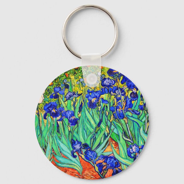 Irises by Vincent Van Gogh Key Ring (Front)