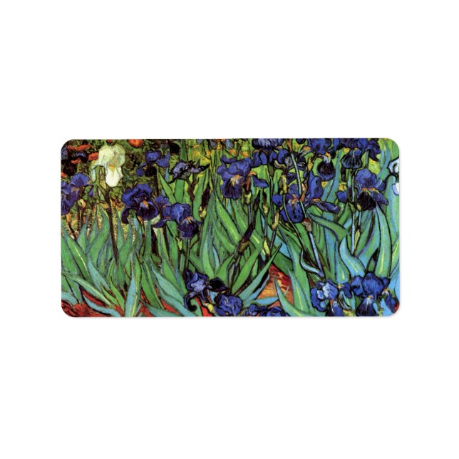 Irises by Vincent van Gogh Label (Front)