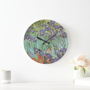 Irises by Vincent van Gogh Large Clock