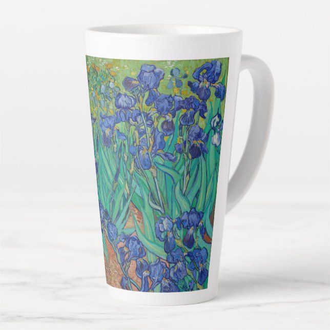 Irises by Vincent Van Gogh Latte Mug (Right Angle)