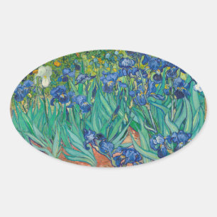 Irises by Vincent van Gogh Oval Sticker