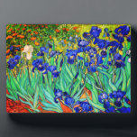 Irises by Vincent Van Gogh Plaque<br><div class="desc">Vincent Van Gogh Irises . Painted in 1889 it is one of the painting he created in Saint Paul-de-Mausole asylum in Saint-Rémy-de-Provence in France. It is an oil painting. This fine art landscape oil painting depicts a field of iris flower plants. Vincent Van Gogh was a famous artist. He was...</div>
