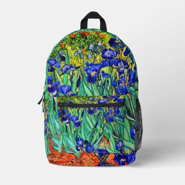 Irises by Vincent Van Gogh Printed Backpack (Front)