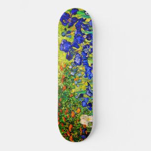 Irises by Vincent Van Gogh Skateboard