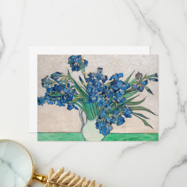 Irises by Vincent van Gogh Thank You Card (Front/Back In Situ)