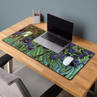 Irises by Vincent van Gogh, Vintage Garden Art Desk Mat