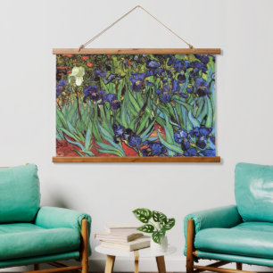 Irises by Vincent van Gogh, Vintage Garden Art Hanging Tapestry