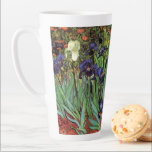 Irises by Vincent van Gogh, Vintage Garden Art Latte Mug<br><div class="desc">Irises (1889) by Vincent van Gogh is a vintage fine art post impressionism landscape floral painting featuring a garden with purple bearded irises growing by orange poppies. A single white iris flower is blooming at the edge. About the artist: Vincent Willem van Gogh (1853 -1890) was one of the most...</div>