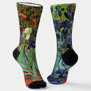 Irises by Vincent van Gogh, Vintage Garden Art Socks