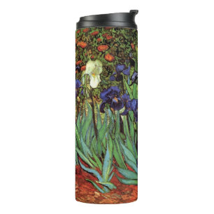 Irises by Vincent van Gogh, Vintage Garden Art Thermal Tumbler