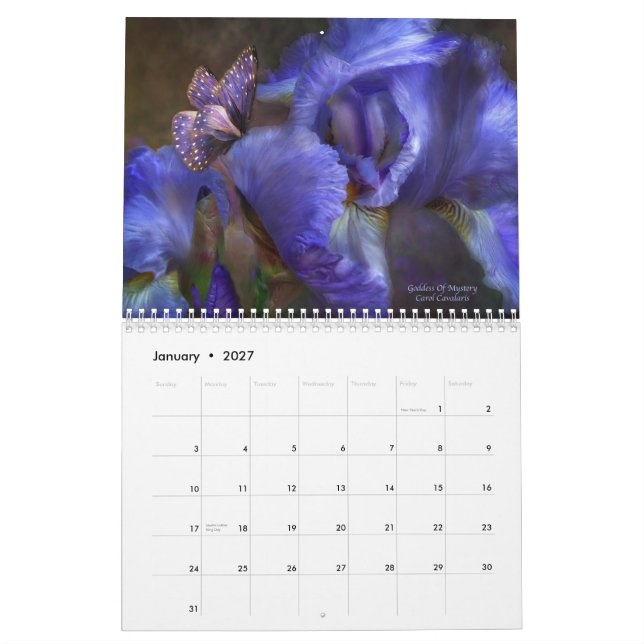 Irises - Collection 1 Calendar for 2010 (Jan 2027)