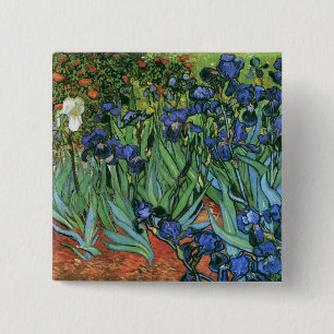 Irises (F608) Van Gogh Fine Art 15 Cm Square Badge