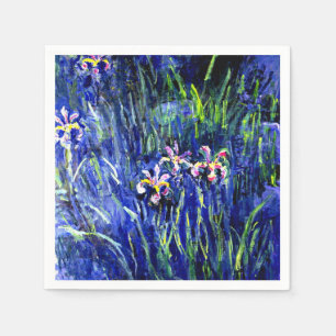 Irises, famous floral painting by Claude Monet Napkin