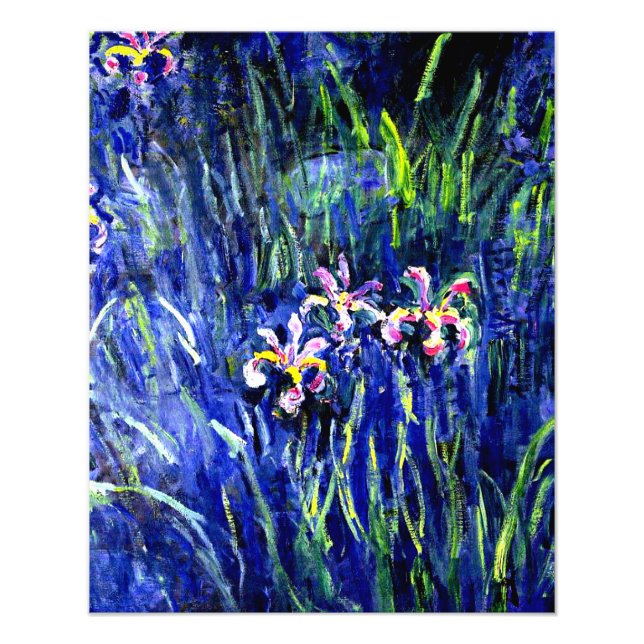 Irises, famous floral painting by Claude Monet Photo Print (Front)