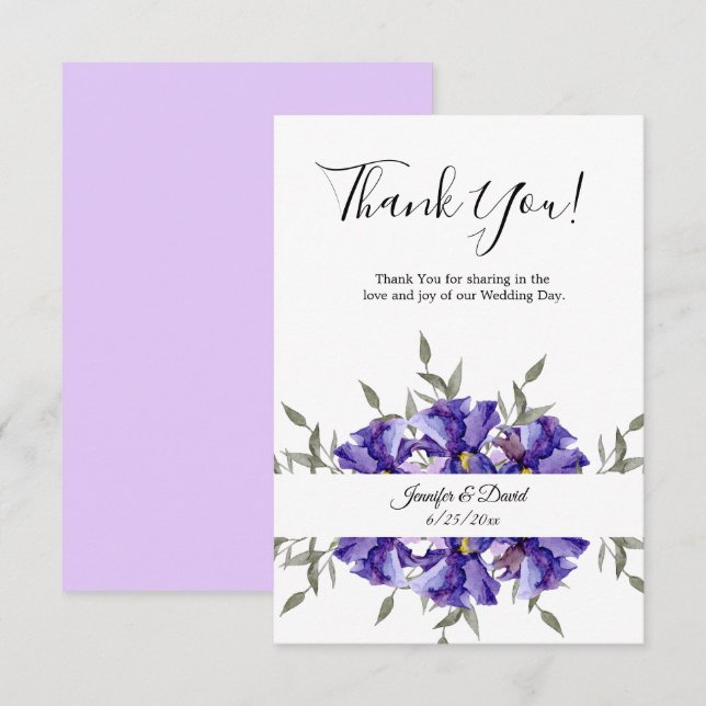 Irises Flat Thank You Card (Front/Back)