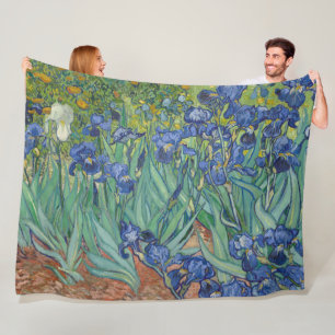 Irises, Floral Oil Painting, Vincent Van Gogh Fleece Blanket