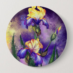 Irises Flower Button