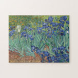 Irises Flowers Vincent van Gogh Painting Art Kids Jigsaw Puzzle<br><div class="desc">Custom, personalised, family kids flowers art lovers 250 pieces jigsaw puzzle, featuring a beautiful colourful intricate detailed vintage painting, oil on canvas, by Vincent van Gogh, and your note / greetings in an elegant faux gold typography script. Made of sturdy cardboard and mounted on chipboard, your puzzle arrives in custom...</div>