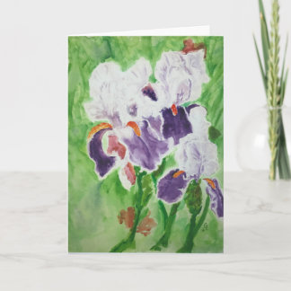Irises in bloom thank you card