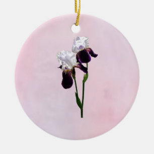 Irises in Love Ceramic Ornament