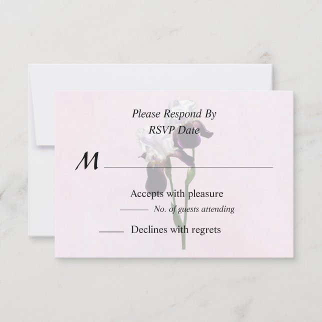 Irises in Love RSVP Card (Front)