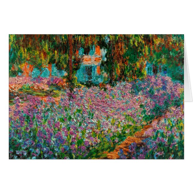 Irises In Monets Garden At Giverny by Claude Mone (Front Horizontal)