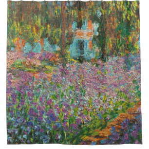 Irises in Monet's Garden Fine Art Shower Curtain