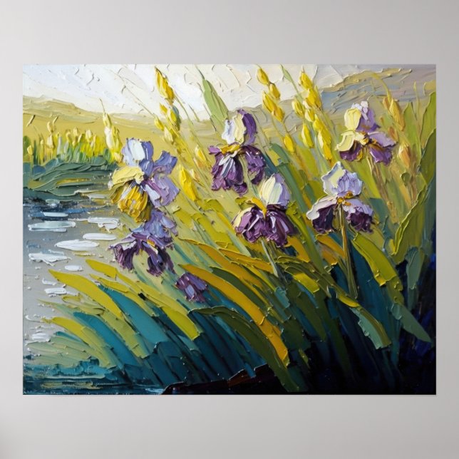Irises in The Dawn Fine Art Poster (Front)