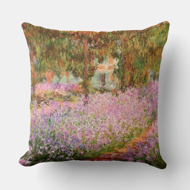 Irises in the Garden by Monet Cushion (Front)