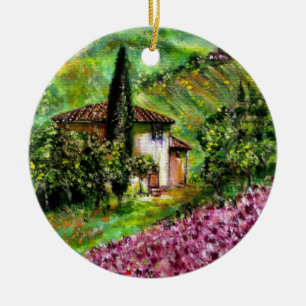IRISES IN TUSCANY CERAMIC ORNAMENT