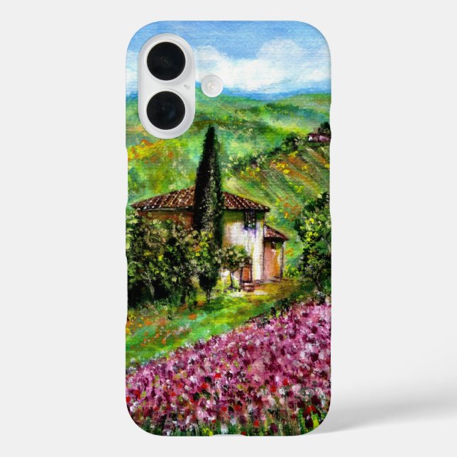 IRISES IN TUSCANY,Purple Flower Fields Landscape Case-Mate iPhone Case (Back)