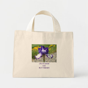 IRISES IRIS Flowers TOTE BAG CANVAS BEACH BAG