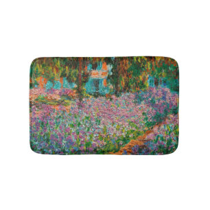 Irises Monet Garden Giverny flowers Bath Mat