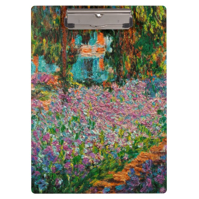 Irises Monet Garden Giverny flowers Clipboard (Front)