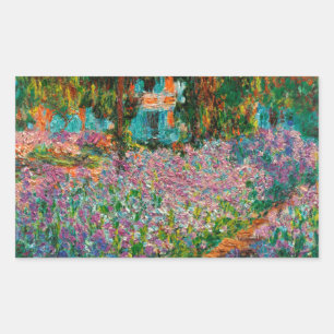 Irises Monet Garden Giverny flowers Rectangular Sticker