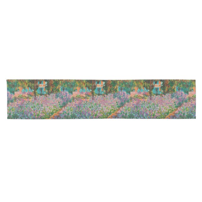 Irises Monet Garden Giverny flowers Short Table Runner (Horizontal)