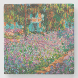 Irises Monet Garden Giverny flowers Stone Coaster