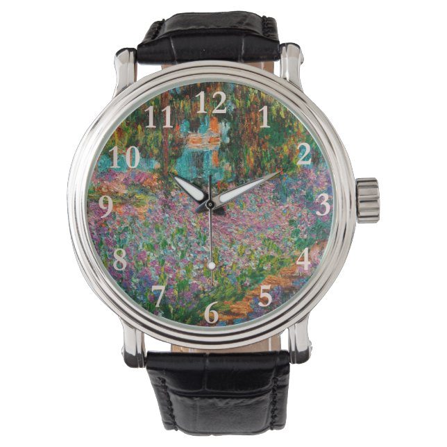 Irises Monet Garden Giverny flowers Watch (Front)