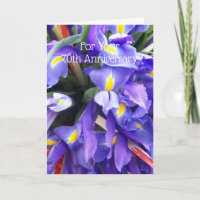 Irises Personalised 70th Wedding Anniversary