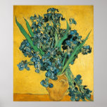 Irises - Van Gogh - c1890 Poster<br><div class="desc">Show people your style and refinement with this reproduction of a fine art piece entitled "Irises" by Vincent van Gogh. Still life painting of irises in a vase. Painted circa 1890.</div>