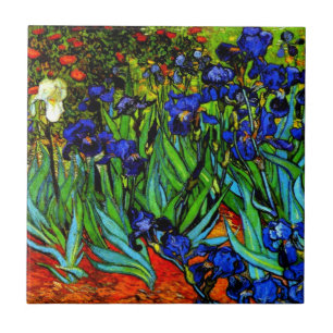 Irises, Van Gogh's famous floral painting Ceramic Tile