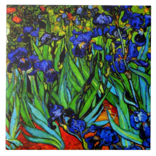 Irises, Van Gogh's famous floral painting Ceramic Tile