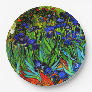 Irises, Van Gogh's famous floral painting Paper Plate