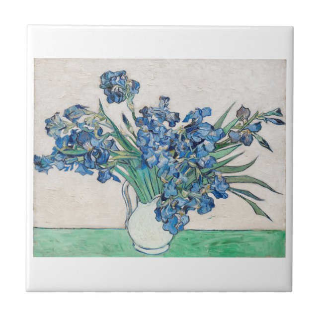 "IRISES"  VINCENT VAN GOGH ART CERAMIC TILE (Front)