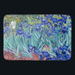 Irises Vincent van Gogh Bath Mat<br><div class="desc">Irises (1889) Vincent van Gogh. Cute summer landscape. Blue irises bloom in a flowerbed in a green garden. Reproduction of famous works of art  images in the public domain.</div>